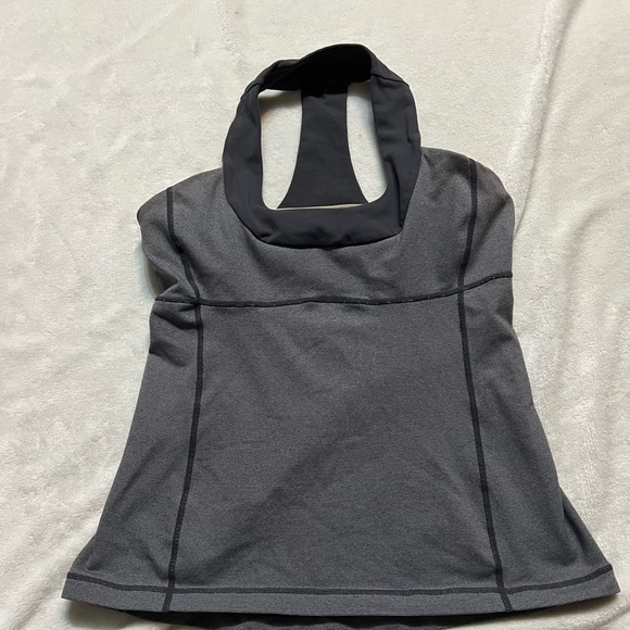 Grey Lululemon Scoop Neck T back Top - Picture 1 of 6